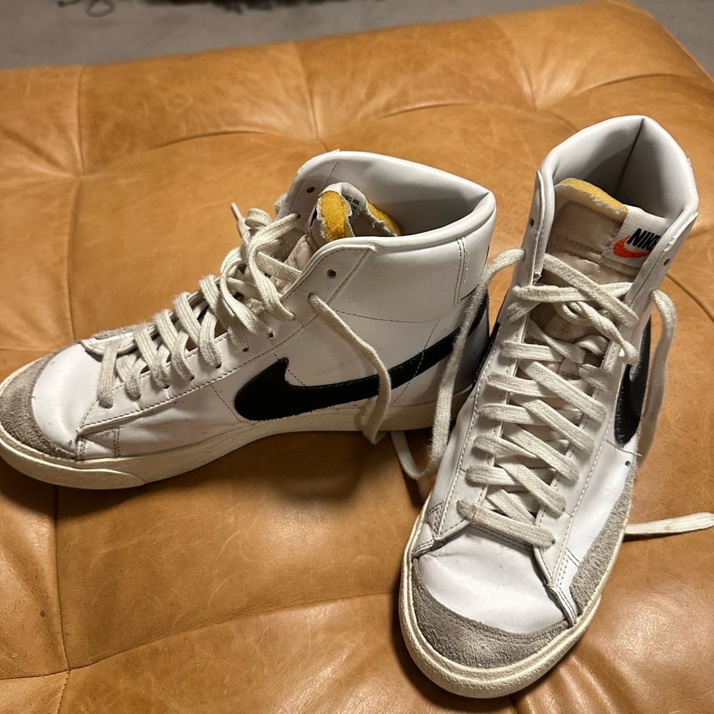 Nike Blazer High-Top Sneakers with Black Swoosh